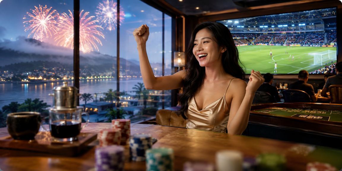 Khung cảnh thưởng thức cà phê và cá cược casino tại Đà Lạt